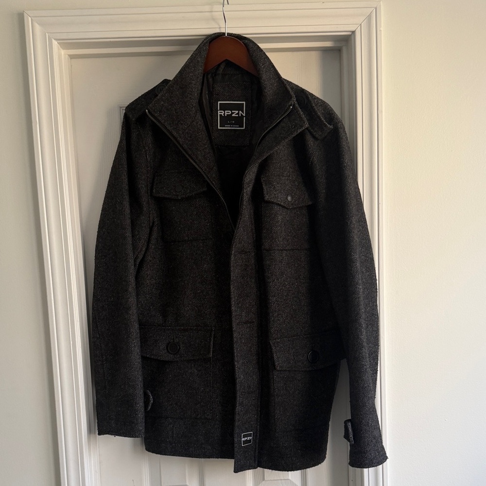 Men's Dark Gray Military Field Jacket